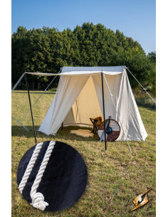 Tenda medievale nera per intrepidi guerrieri, 2 x 4 mt.