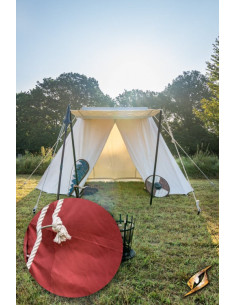 Tenda medievale rossa per intrepidi guerrieri, 3 x 5 mt.