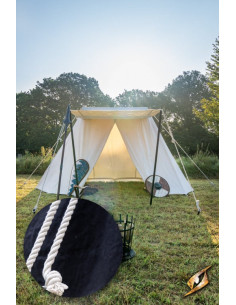 Tenda medievale nera per intrepidi guerrieri, 3 x 5 mt.