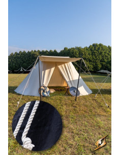 Tenda medievale nera per intrepidi guerrieri, 4 x 6 mt.