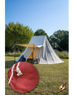 Tenda medievale rossa per intrepidi guerrieri, 5 x 7 metri.