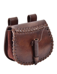 Piccola borsa medievale in pelle, per la cintura