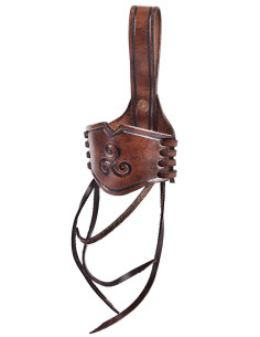 Baldric in pelle con Triskel per corna vichinghe