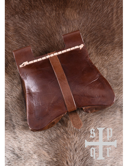 Borsa medievale in pelle, XIV secolo,...