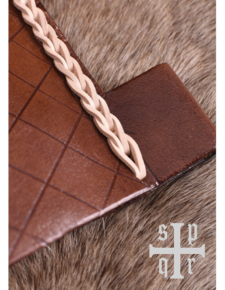 Borsa medievale in pelle, XIV secolo,...