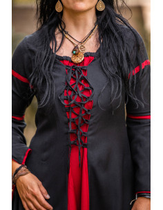 Abito medievale donna Nero-Rosso 2