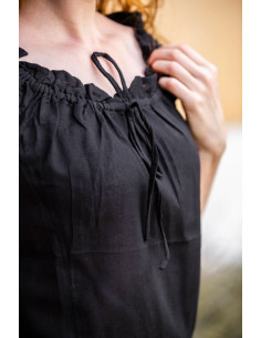 Blusa medievale estiva senza maniche Lotte, nera 2