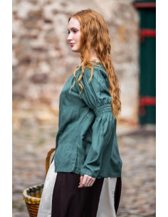 Classica camicetta medievale modello Emma, colore verde 2