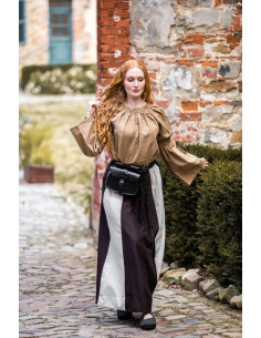 Classica camicetta medievale modello Coletta, colore marrone 2