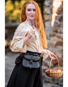 Camicetta da donna medievale Bettina, canapa