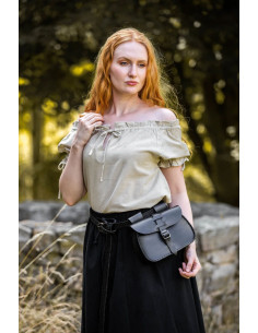 Blusa medievale con lacci modello Otillia, canapa