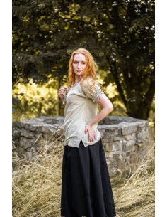 Blusa medievale con lacci modello Otillia, canapa 2