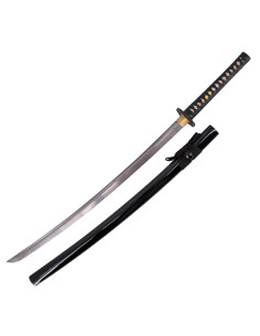 Katana funzionale lama in acciaio damasco e saya laccata