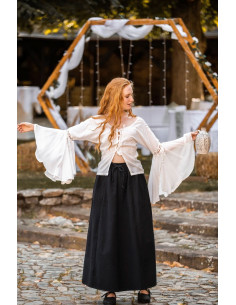 Camicetta da strega medievale modello Carmen, colore bianco 2