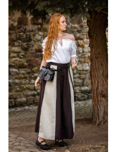 Gonna medievale modello Diana, naturale marrone-bianco 2