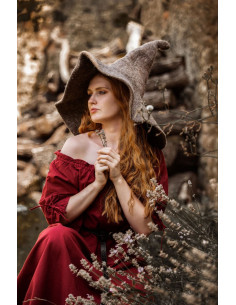 Cappello da strega modello Glinda, colore marrone naturale