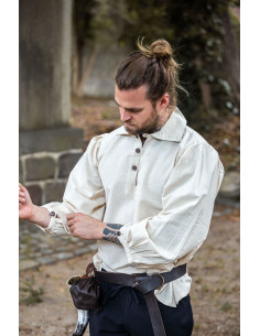Camicia medievale modello Ferdinando, bianco naturale