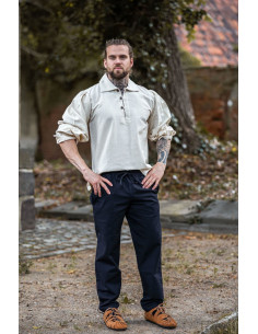 Camicia medievale modello Ferdinando, bianco naturale 2