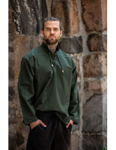 Camicia medievale lacci modello Ansbert, colore verde