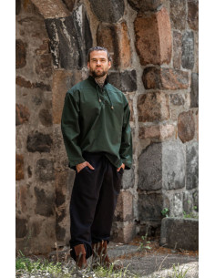 Camicia medievale lacci modello Ansbert, colore verde 2