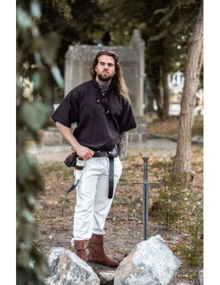 Camicia medievale a maniche corte con...