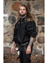 Camicia medievale con lacci modello Georg, colore nero