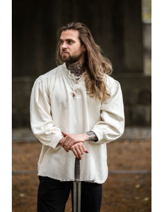 Camicia medievale crema con cravatte 2