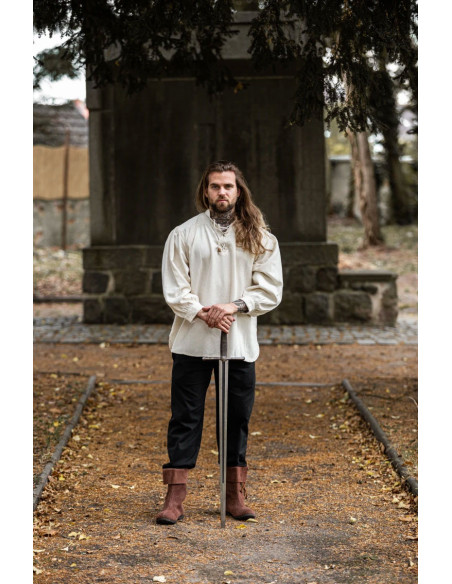 Camicia medievale crema con cravatte