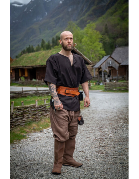 Tunica vichinga manica corta Olaf, nera