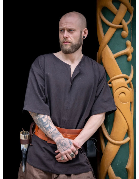 Tunica vichinga manica corta Olaf, nera