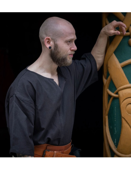 Tunica vichinga manica corta Olaf, nera