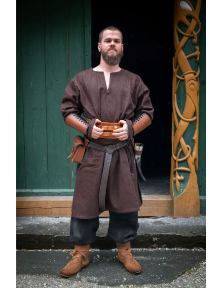 Tunica vichinga Olvisson, lana marrone