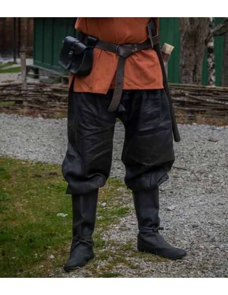Pantalone vichingo in lino Wodan, nero