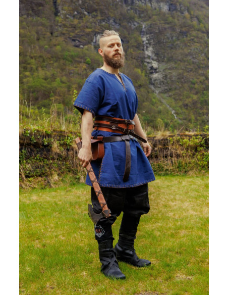 Pantalone vichingo in lino Wodan, nero