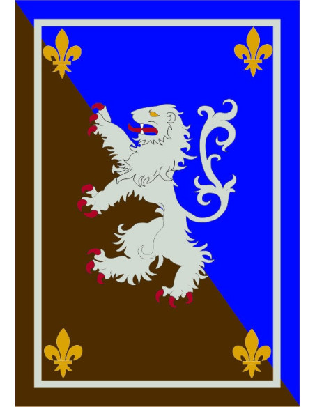 Stendardo medievale blu-marrone con...