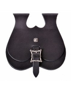 Borsa medievale secoli XV-XVI in pelle (22 x 22 cm.) 2