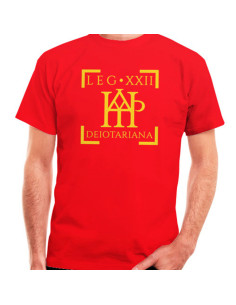 T-shirt Legio XXII Deiotariana Romana di colore rosso, maniche corte