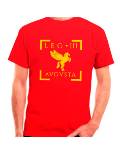 T-shirt Legio III Augusta Romana di colore rosso, maniche corte