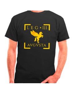 T-shirt Legio III Augusta Romana di colore nero, maniche corte