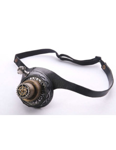Monocolo SteamPunk con luce LED, cinturino nero
