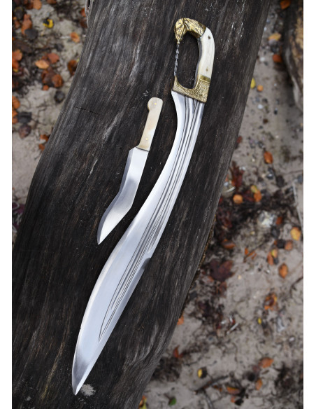 Falcata, Kopis con coltello, manico a...