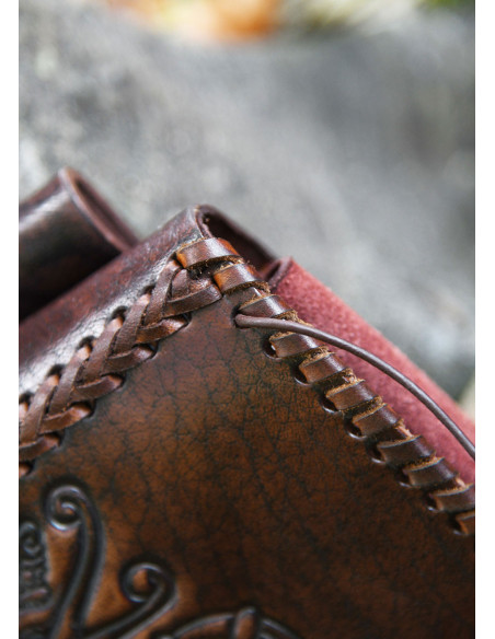 Borsa Dragon in pelle marrone da...