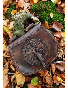 Borsa Celtic Vegvisir in pelle marrone, da portare in... 2