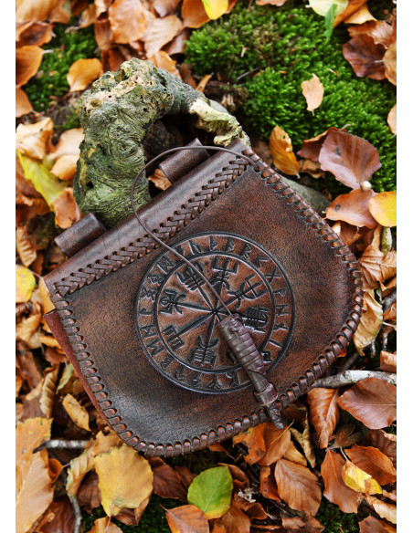 Borsa Celtic Vegvisir in pelle...