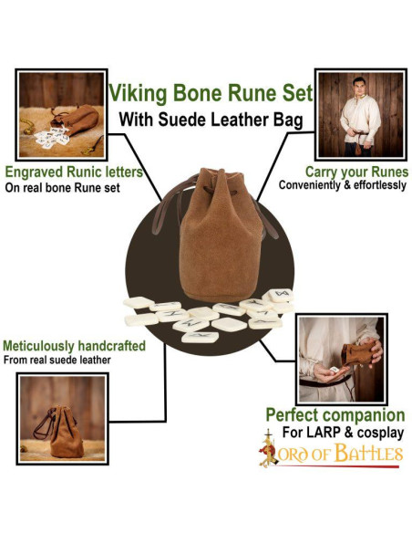 Set di 25 magiche rune in osso con...