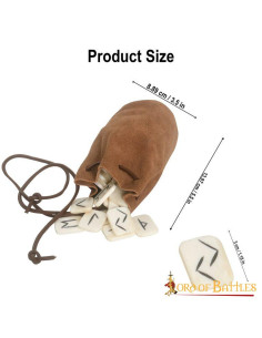 Set di 25 magiche rune in osso con custodia in pelle 2