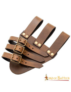 Baldric per spade a pinza in cuoio con 3 fibbie