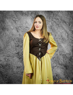 Abito medievale Arwen marrone-senape un pezzo 2