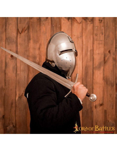 Elmo medievale Bacinete Klappvisor...
