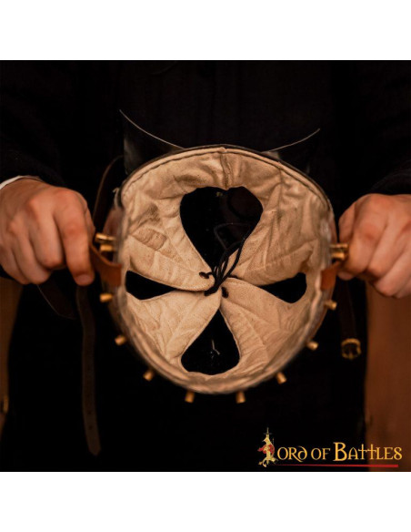 Elmo medievale Bacinete Klappvisor...